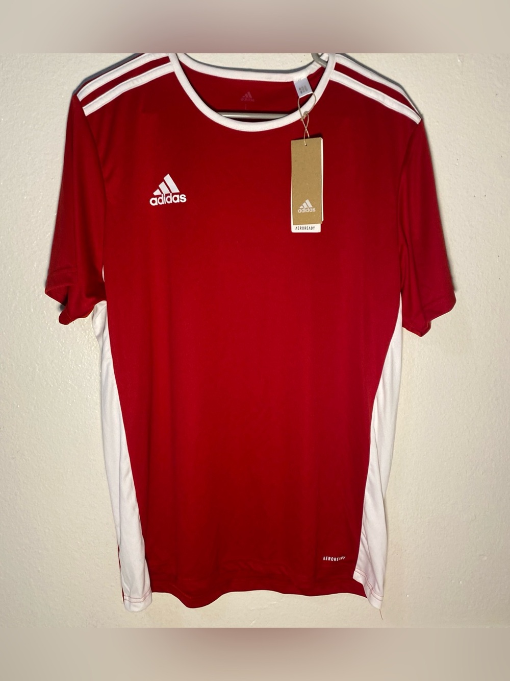 Vintage 2010’s Aeroready Adidas Entrada 18 Jersey Red/White Crewneck Large NWT